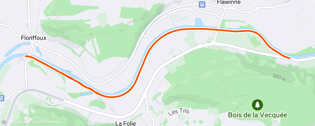 Map of the activity, Course à pied le matin