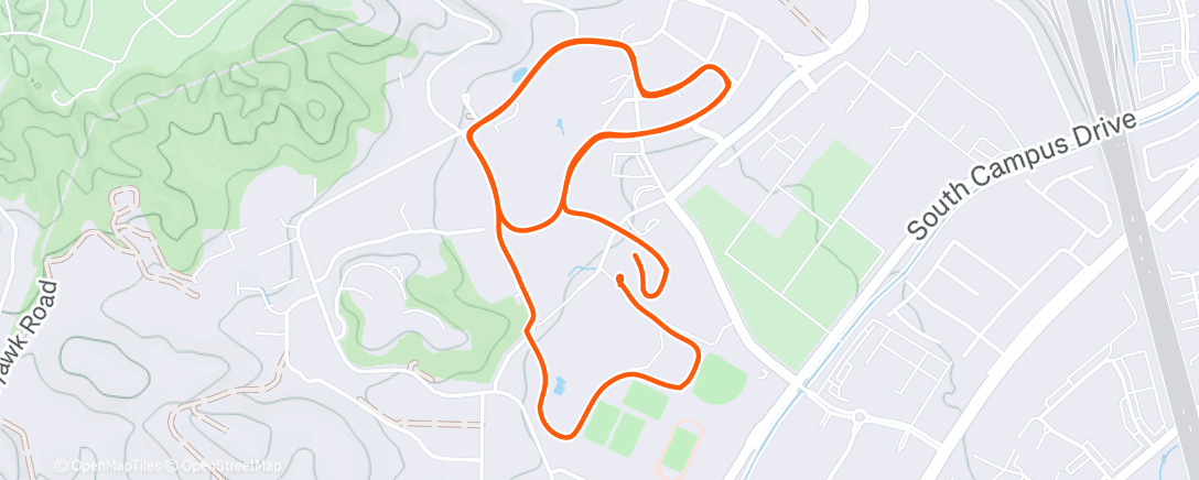Map of the activity, Evening Run
