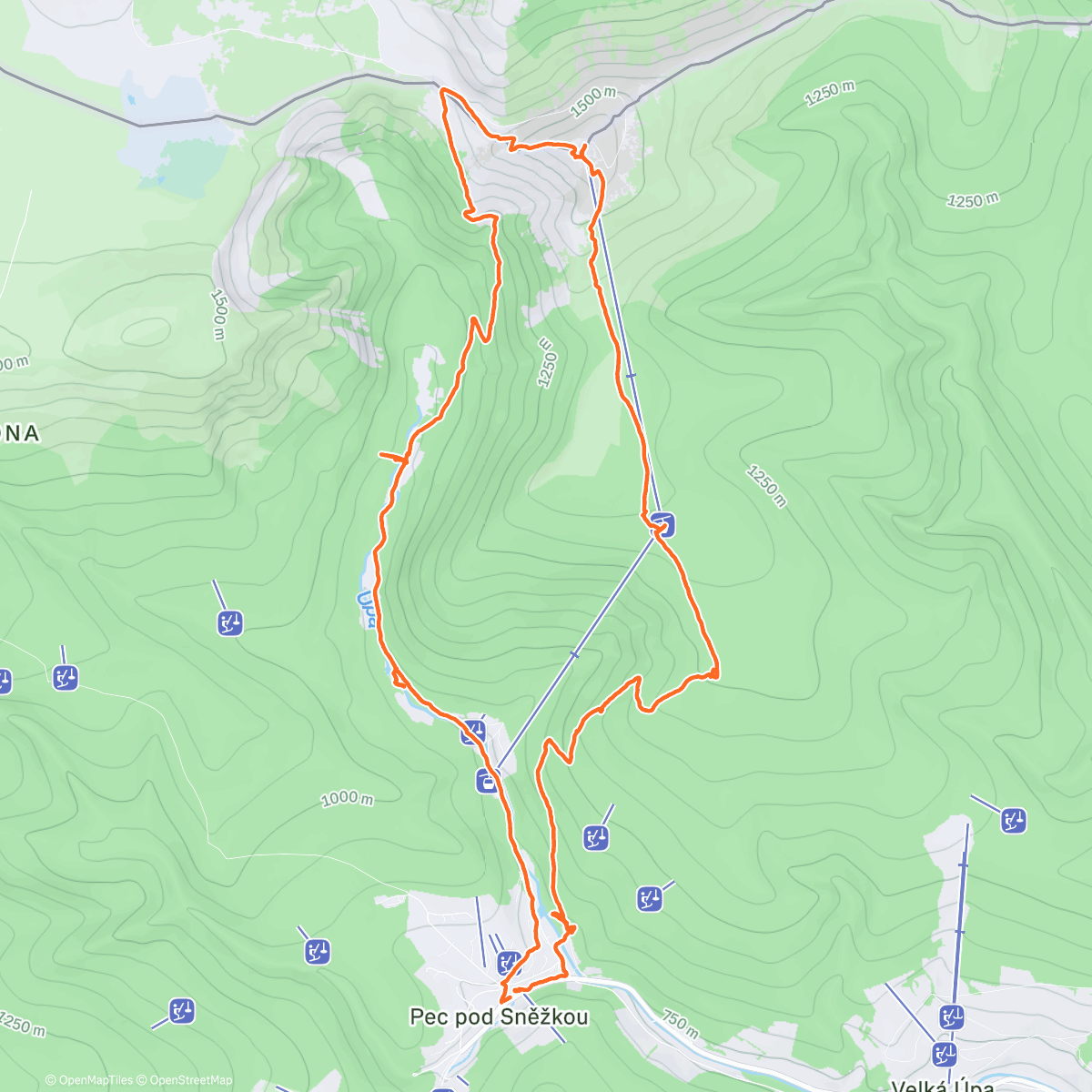 Map of the activity, Konečně na Sněžce bez mlhy