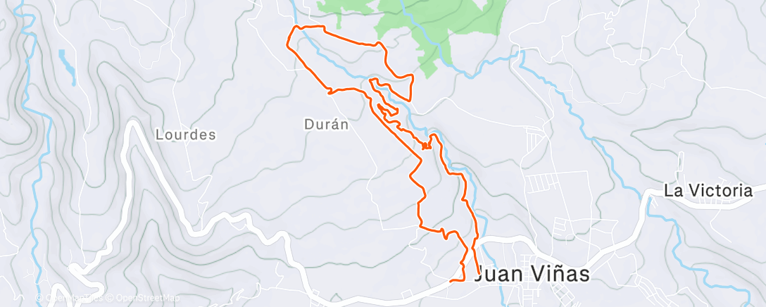 Map of the activity, Senderismo vespertino