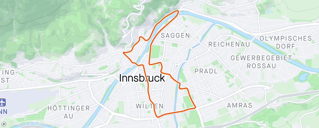 アクティビティ「Zwift - Race: Tofu Tornado Race (C) on Innsbruckring in Innsbruck」の地図