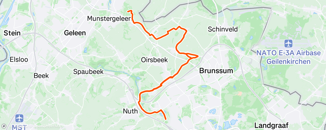 Map of the activity, Lunch Ride