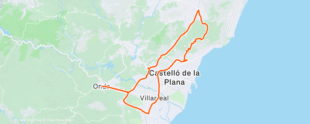 Map of the activity, Bicicleta por la mañana