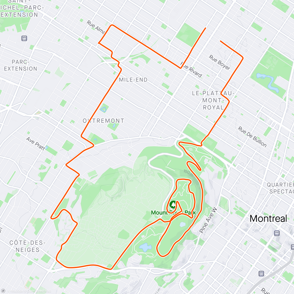Map of the activity, Lunch rides are the best (Montréal, QC)