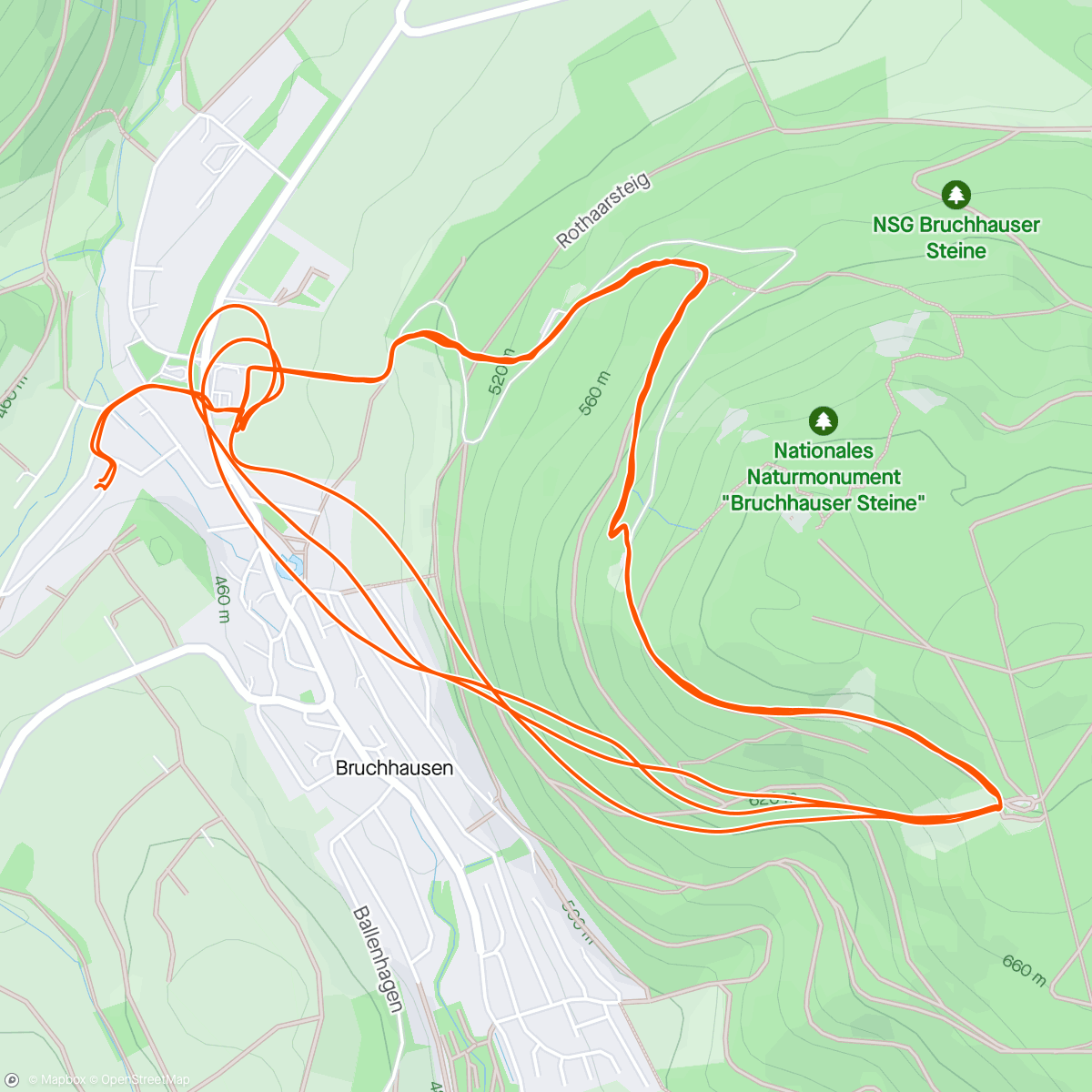 Mapa de la actividad (Hike & Fly Bruchhauser Steine)