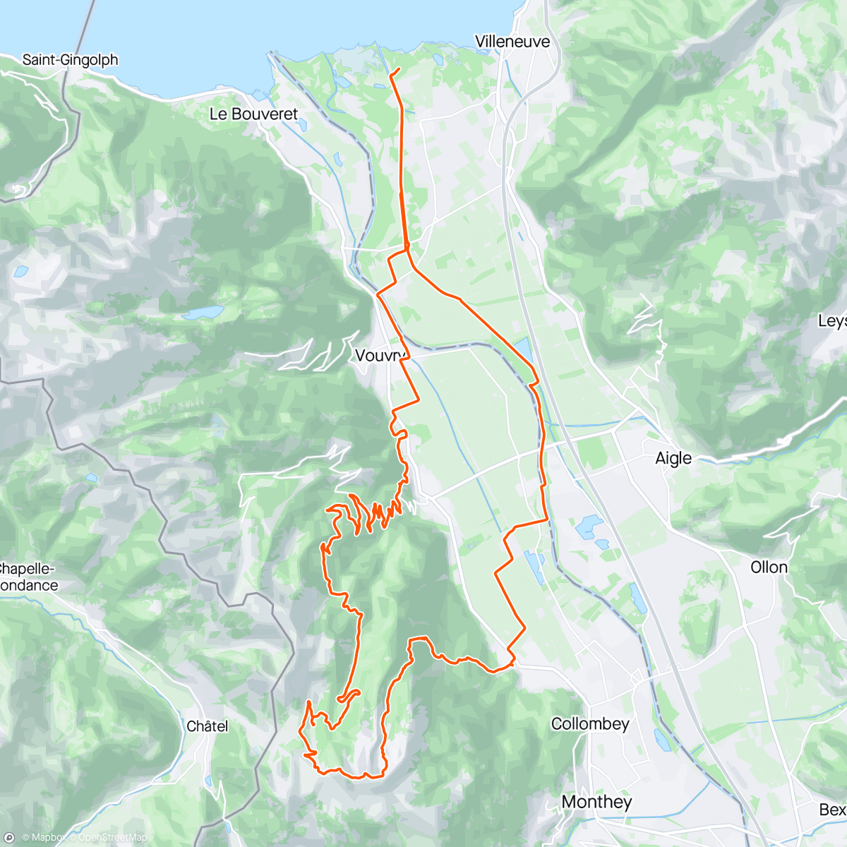 Map of the activity, Pointe de Bellevue
