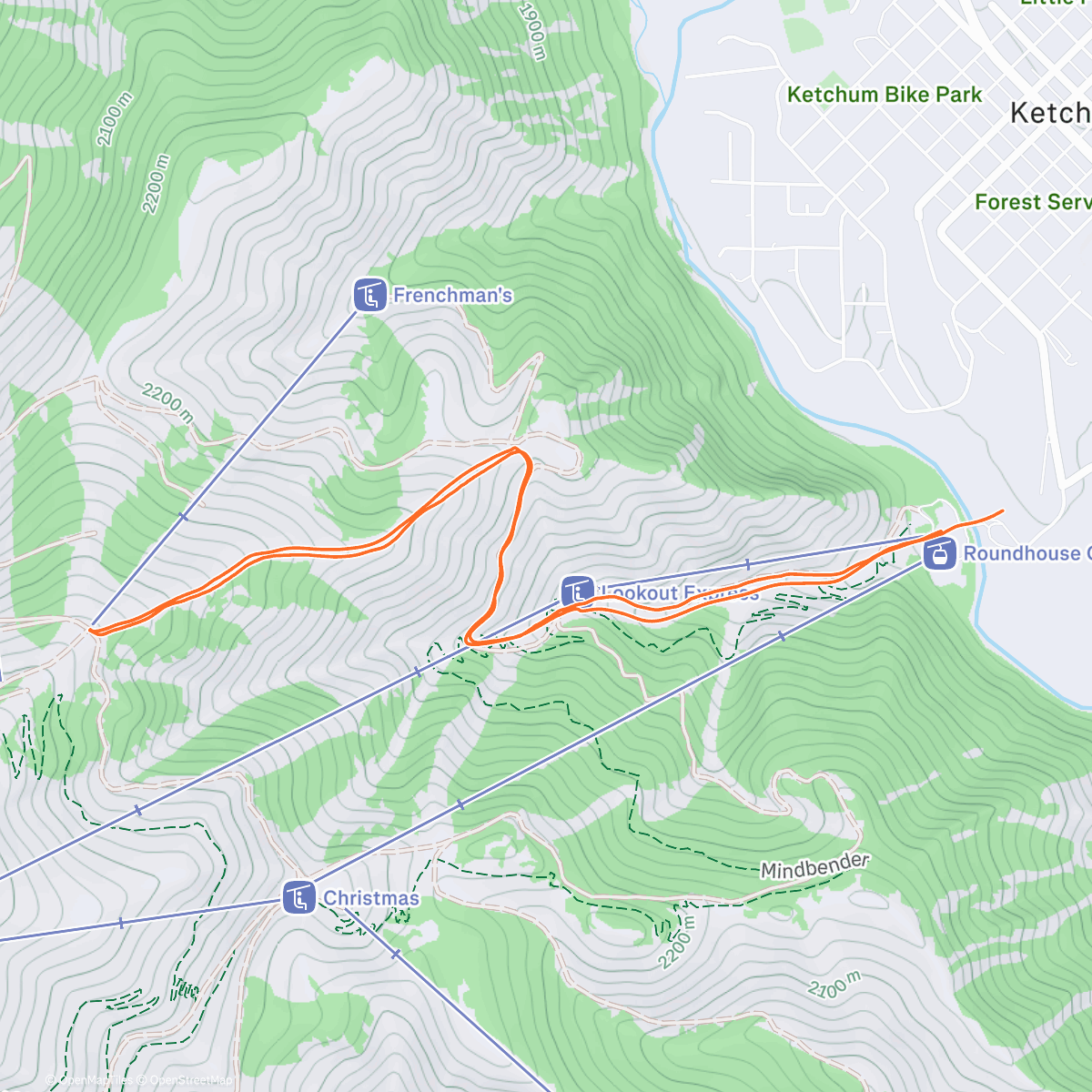 Map of the activity, Morning Hike