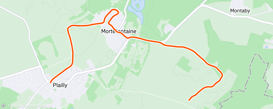 Map of the activity, Course à pied dans l'après-midi