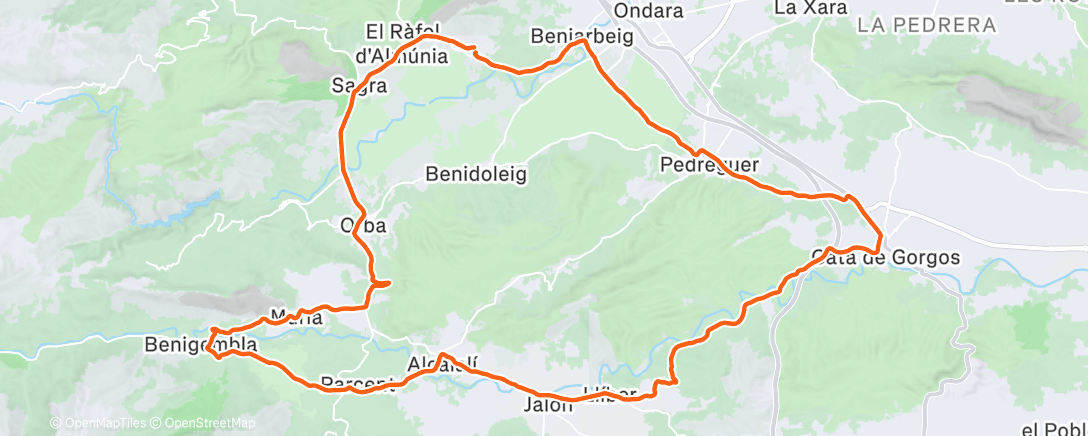 Map of the activity, Afternoon Ride