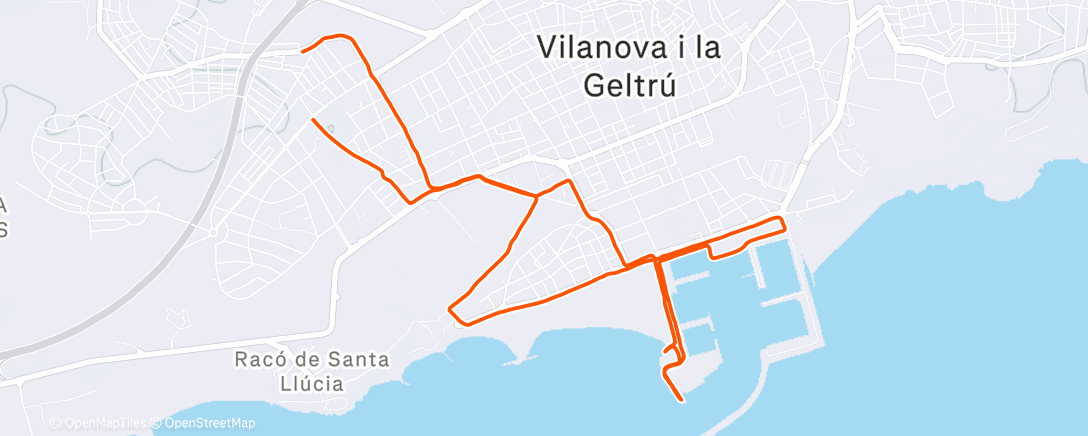 Map of the activity, Carrera de noche