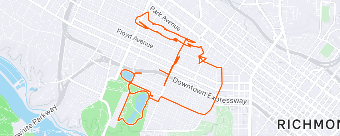 Map of the activity, Lunch Ride