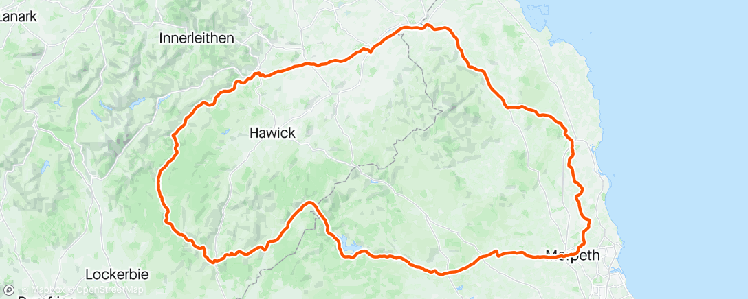 Map of the activity, Borders Marches 300 Audax