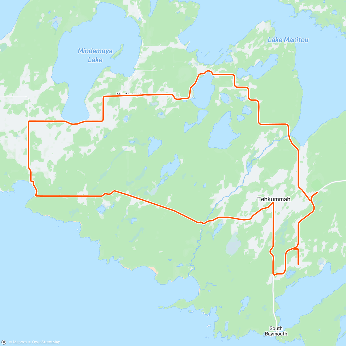 Map of the activity, Lunch Ride