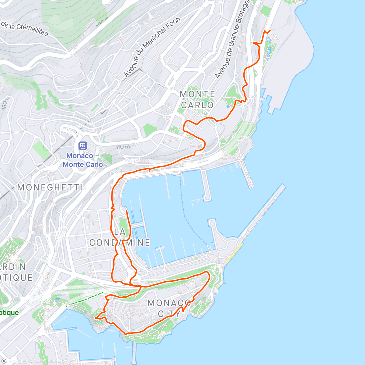 Mapa da atividade, Wandeling Monaco