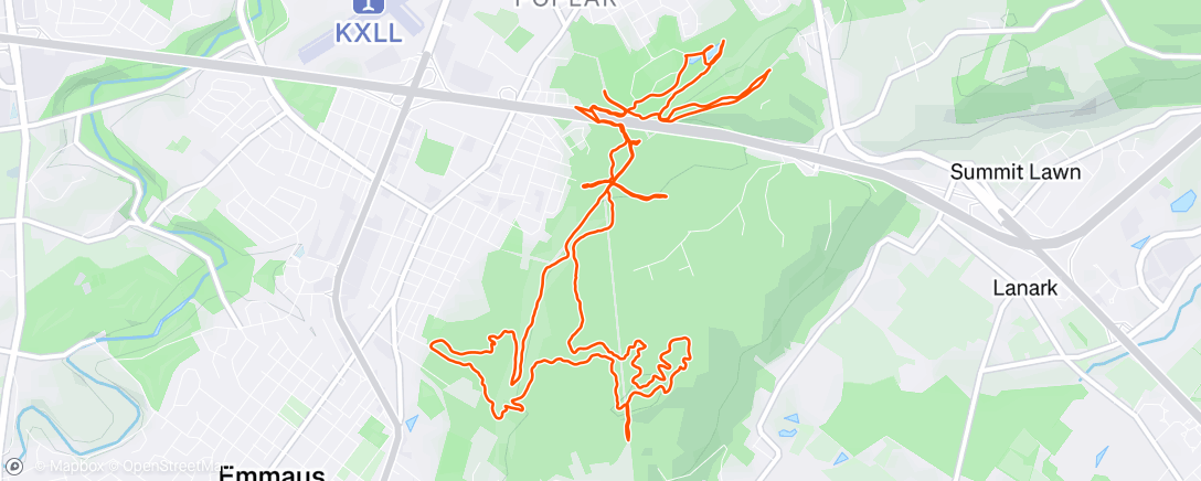 Map of the activity, Lunch Mountain Bike Ride