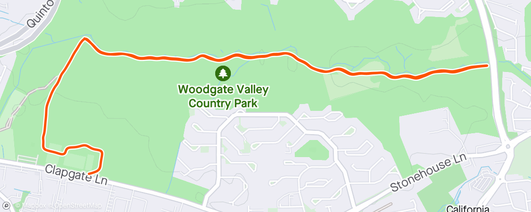 Mapa de la actividad (Woodgate Valley parkrun)