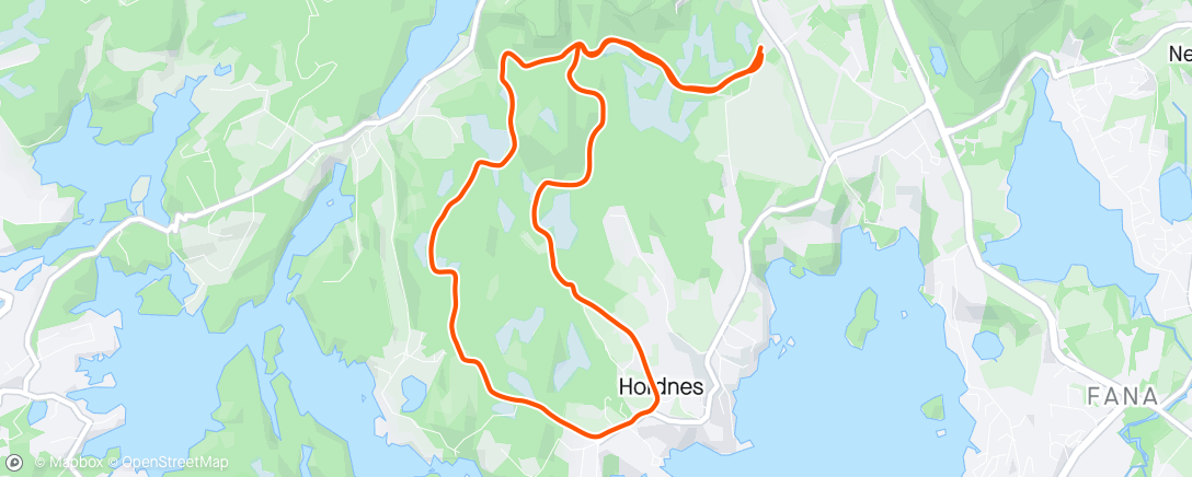 Map of the activity, Hordnesskogen 1x6 km