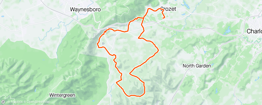 Map of the activity, Crozet Cycling Ranch - Day 2