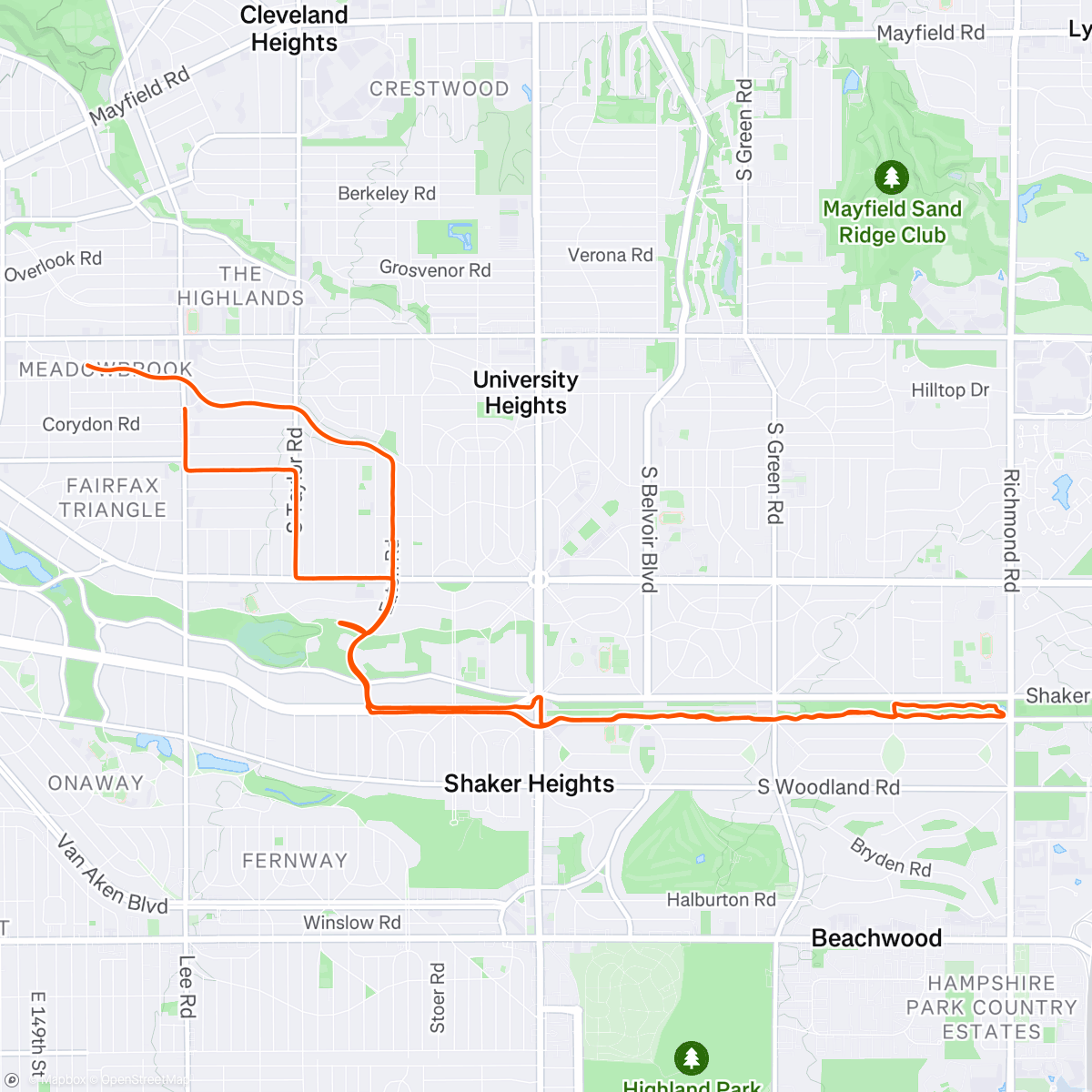 Map of the activity, Afternoon Ride
