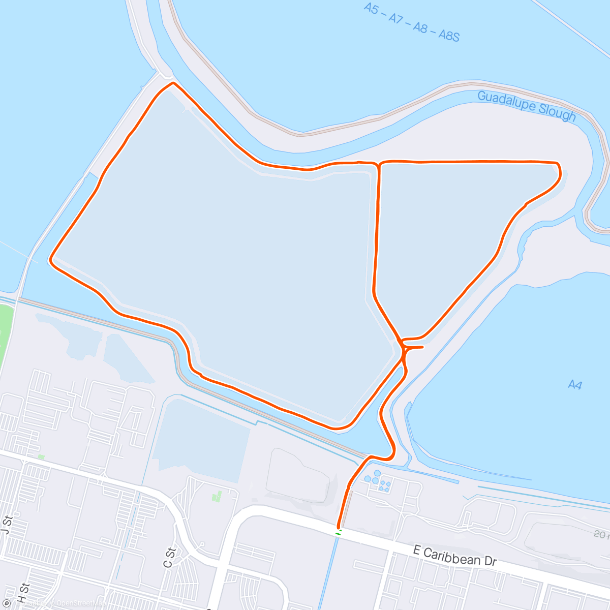 Map of the activity, Sunnyvale Bay Hike