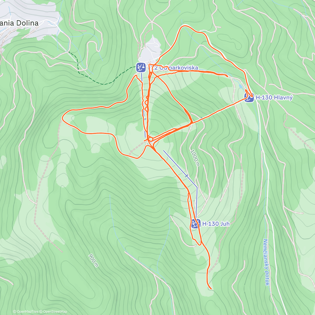 Map of the activity, Šachty ⛰️