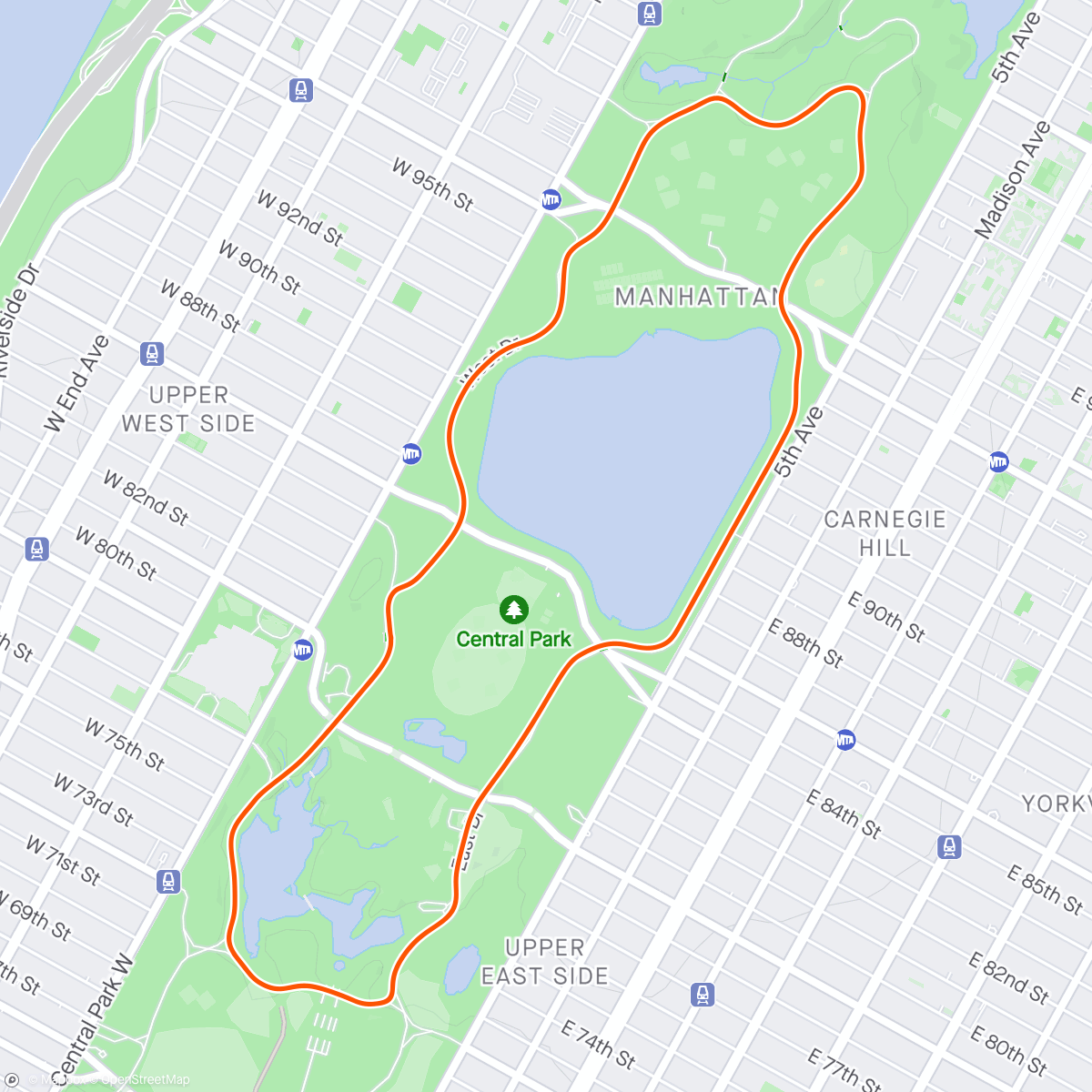 Карта физической активности (Zwift - The 6 Train in New York)
