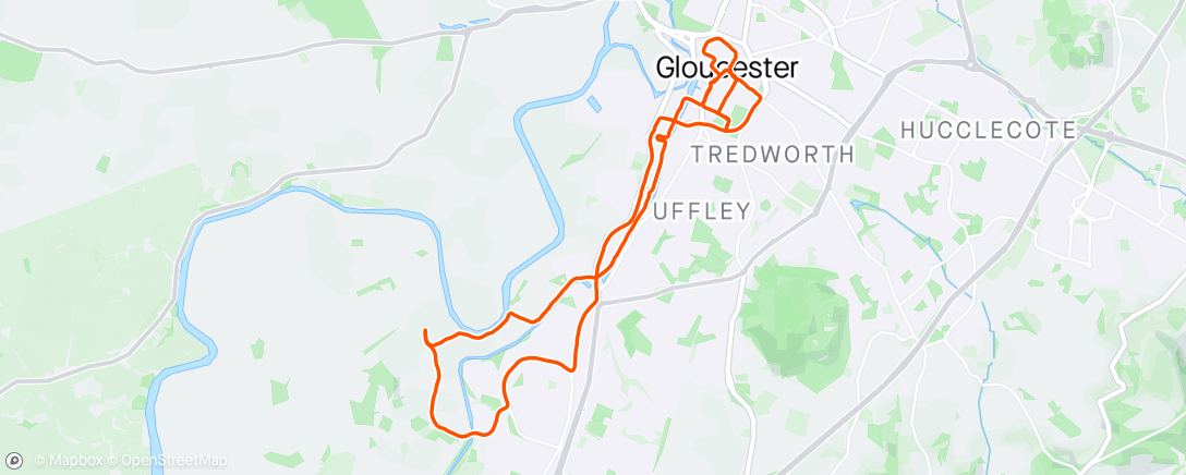 Map of the activity, Gloucester Half Marathon