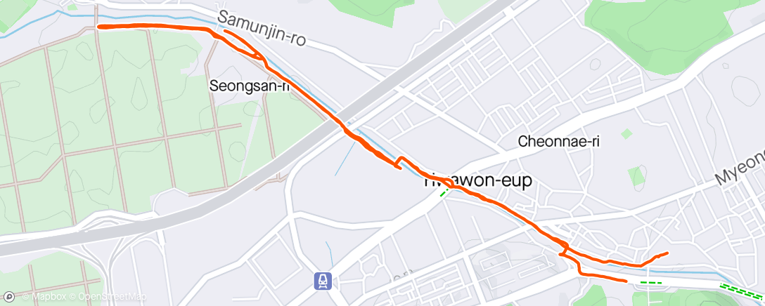 Map of the activity, Friday Morning Run
