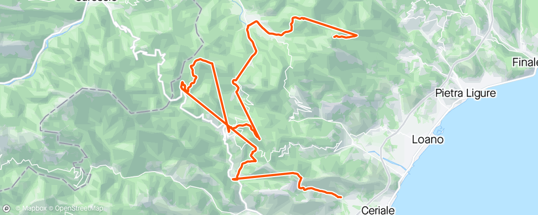 Map of the activity, Finale Ligure day 2