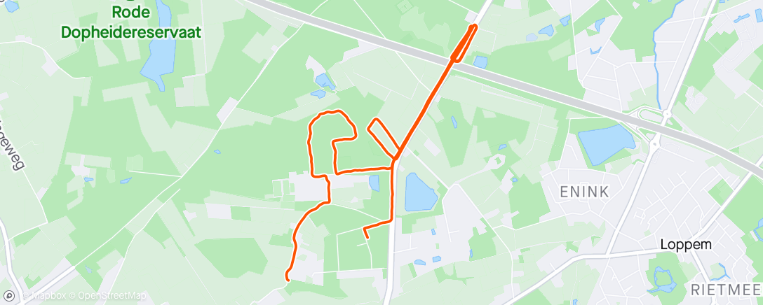 Map of the activity, Fun run with hill tempos