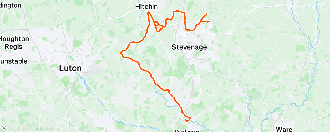 Map of the activity, Lunch Ride