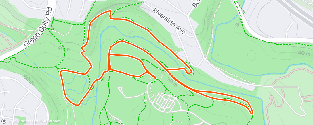 Map of the activity, Brimbank parkrun. Hills Hills hills
