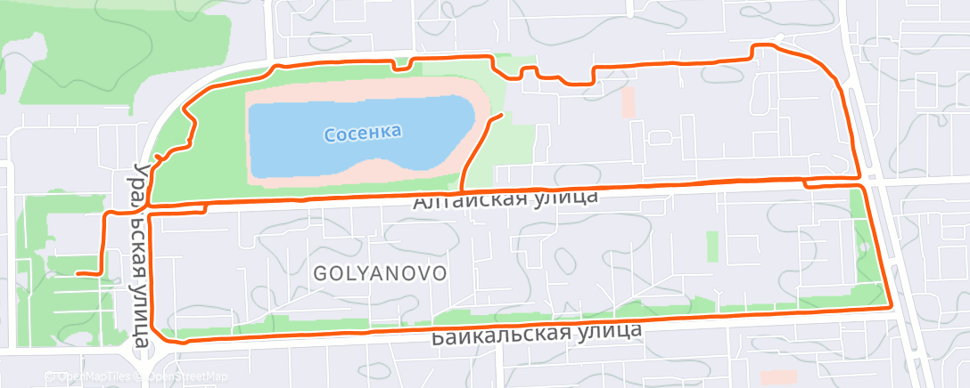 Map of the activity, Утренний забег