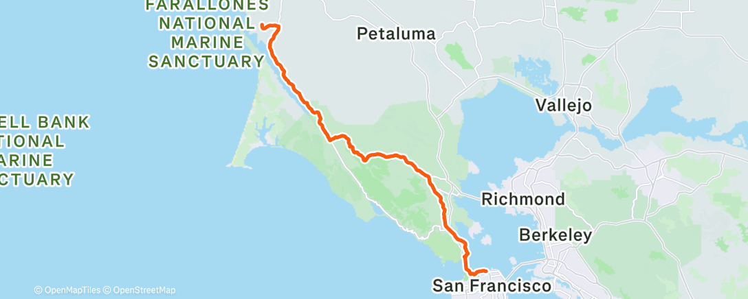 Map of the activity, Lunch Ride