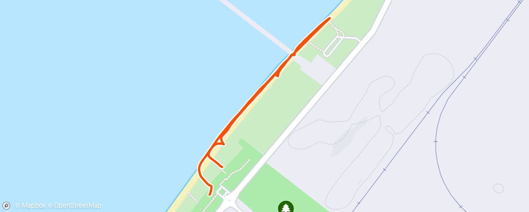 Map of the activity, Evening  beach walk with dogs