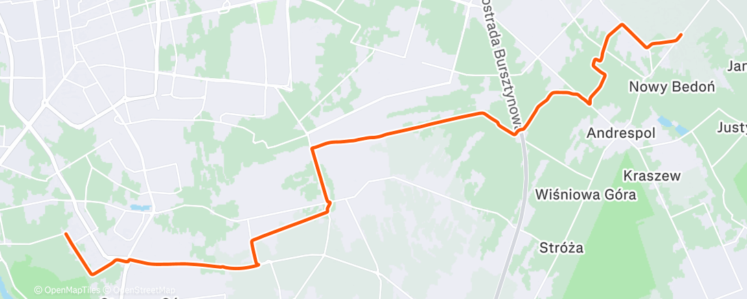 Map of the activity, Evening Ride