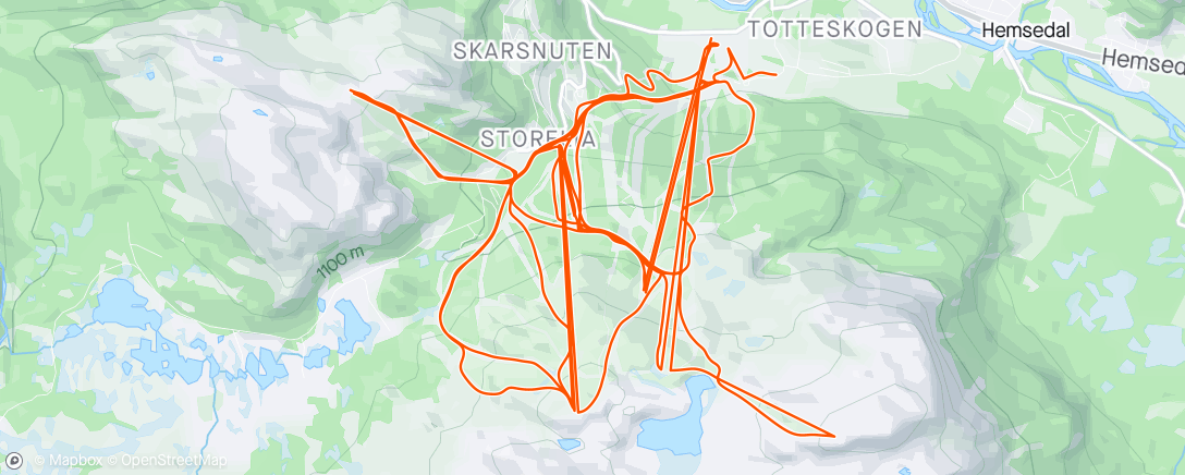 Map of the activity, Hemsedal