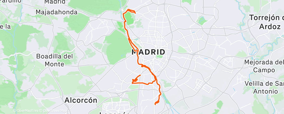 Map of the activity, Bicicleta por la mañana