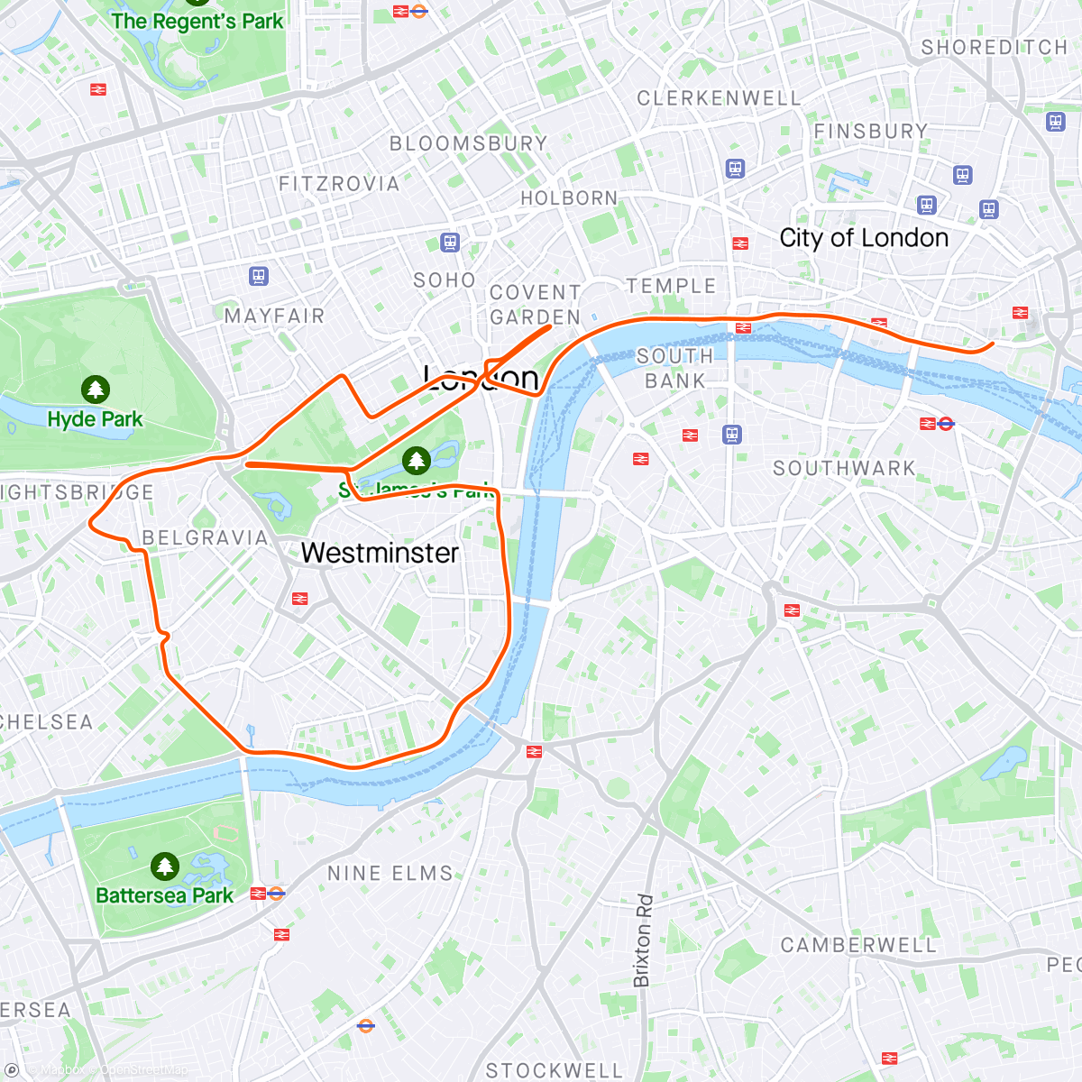 Map of the activity, Zwift - Group Ride: Standard | Stage 2 | The Zwift Big Spin 2024 on Greater London Flat in London