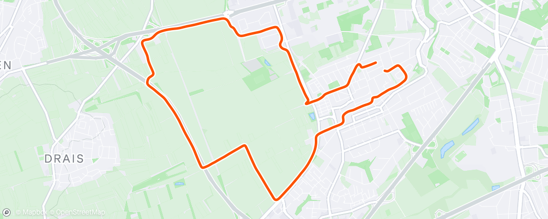 Map of the activity, Evening Run