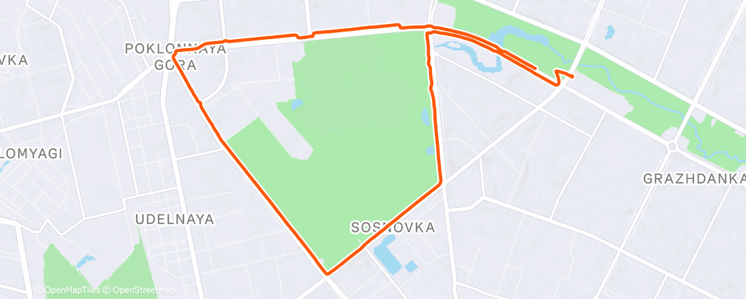 Map of the activity, Evening Run