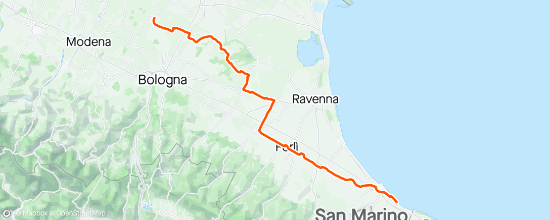 Map of the activity, Giro Italia stage 13