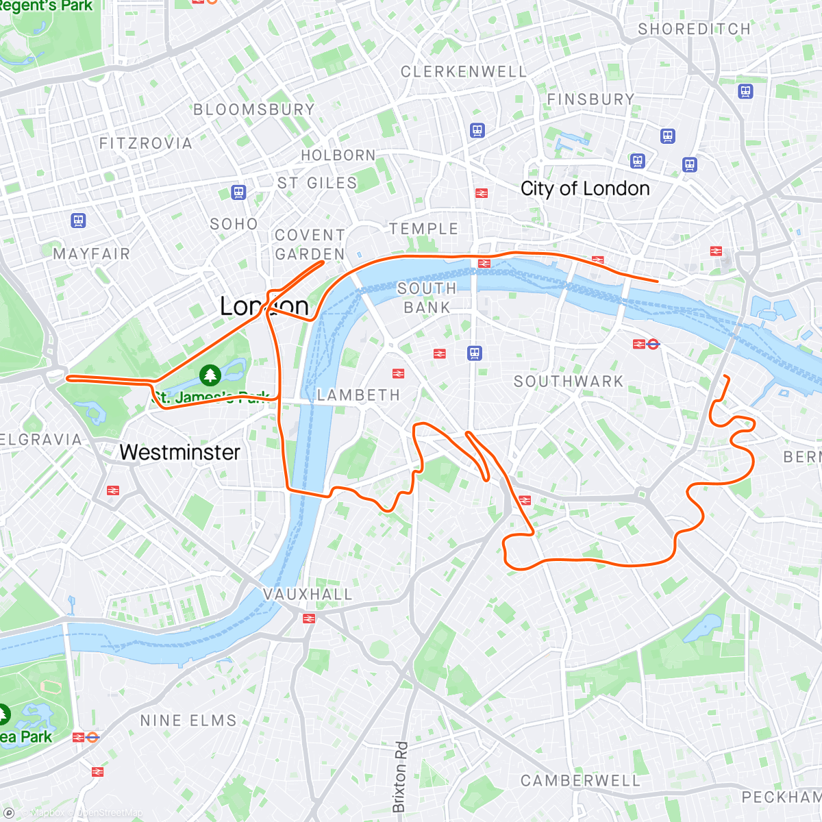 「Zwift - Lionel Sanders' Yellow Day Workout in London」活動的地圖