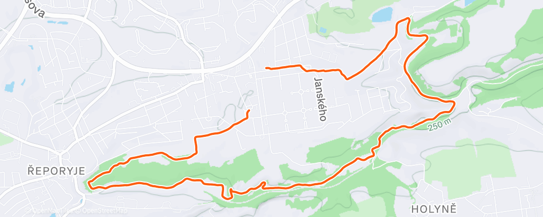 Map of the activity, Afternoon Run