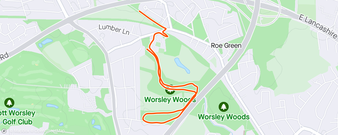Map of the activity, Shuffle around Worsley Woods