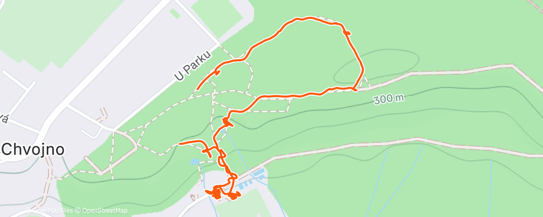 Карта физической активности (Procházka arboretem ve VCH)