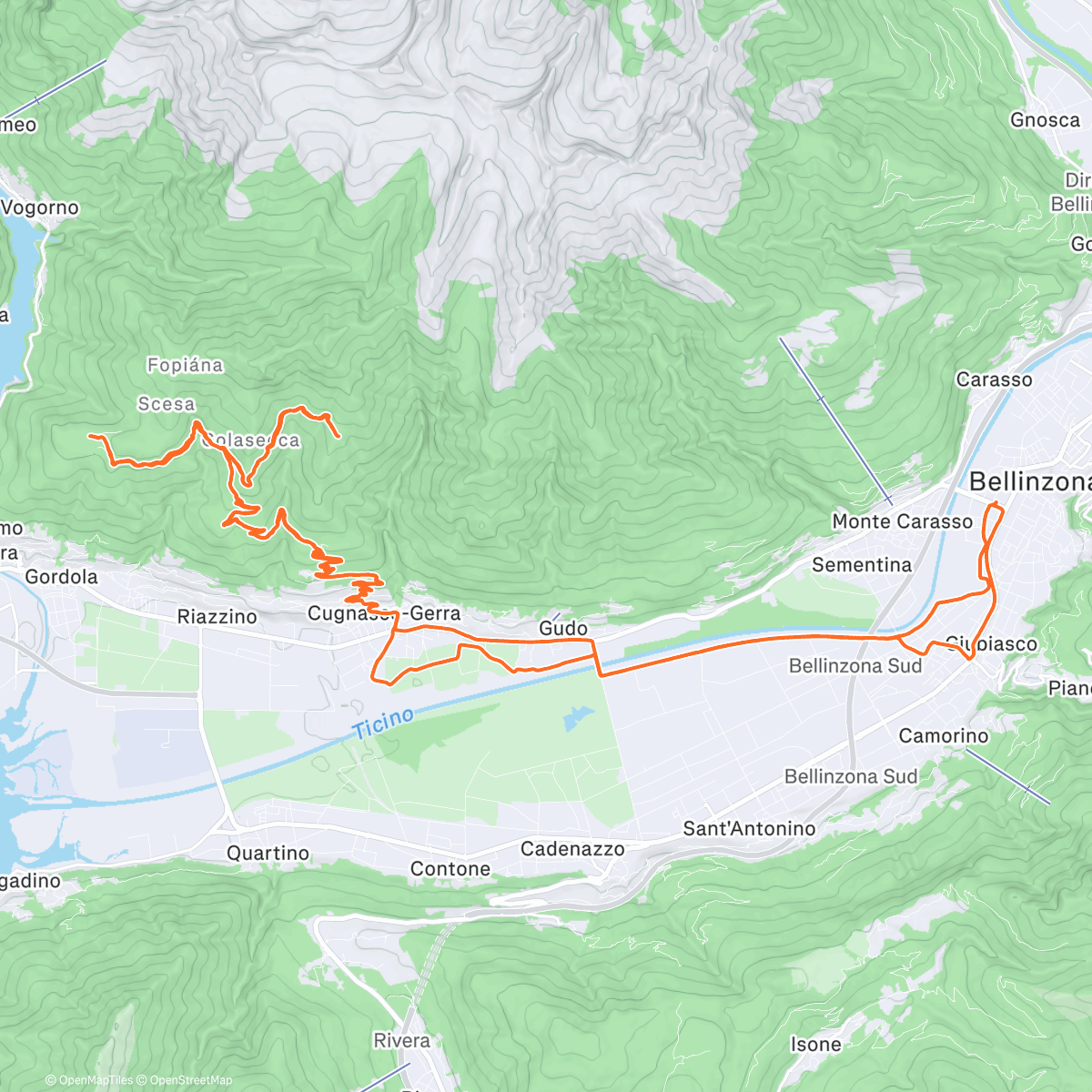 Map of the activity, Monti Motti 🌞