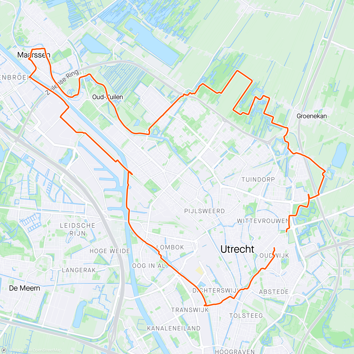 Map of the activity, Monday Ride 🌦️🚴☕️