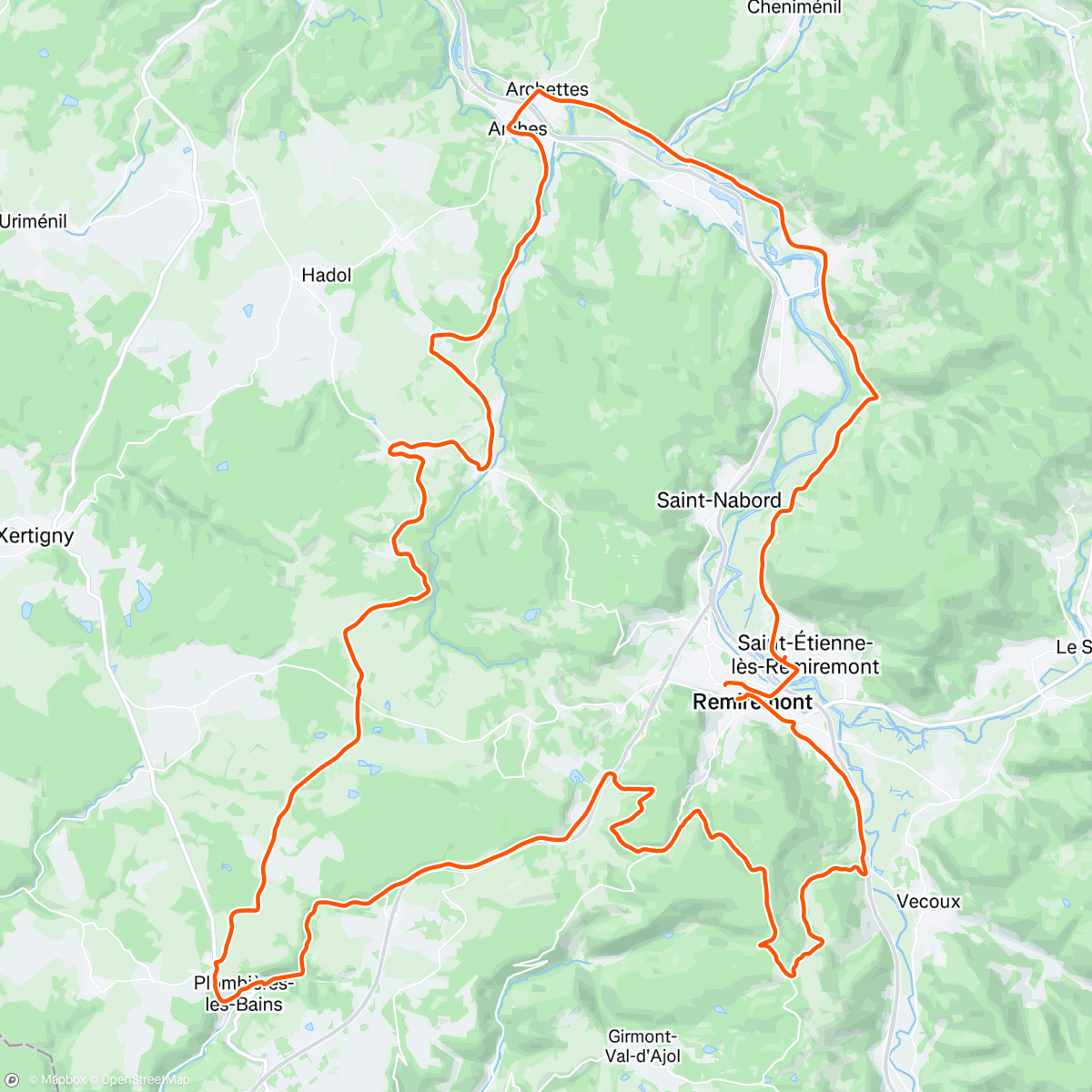 Map of the activity, Sortie vélo
