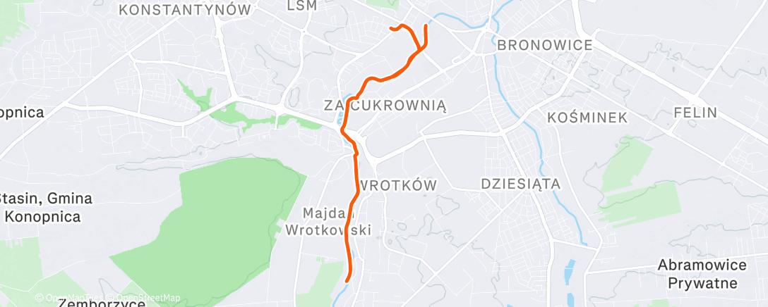 Map of the activity, BC1 10km+ RT 4x100+trucht